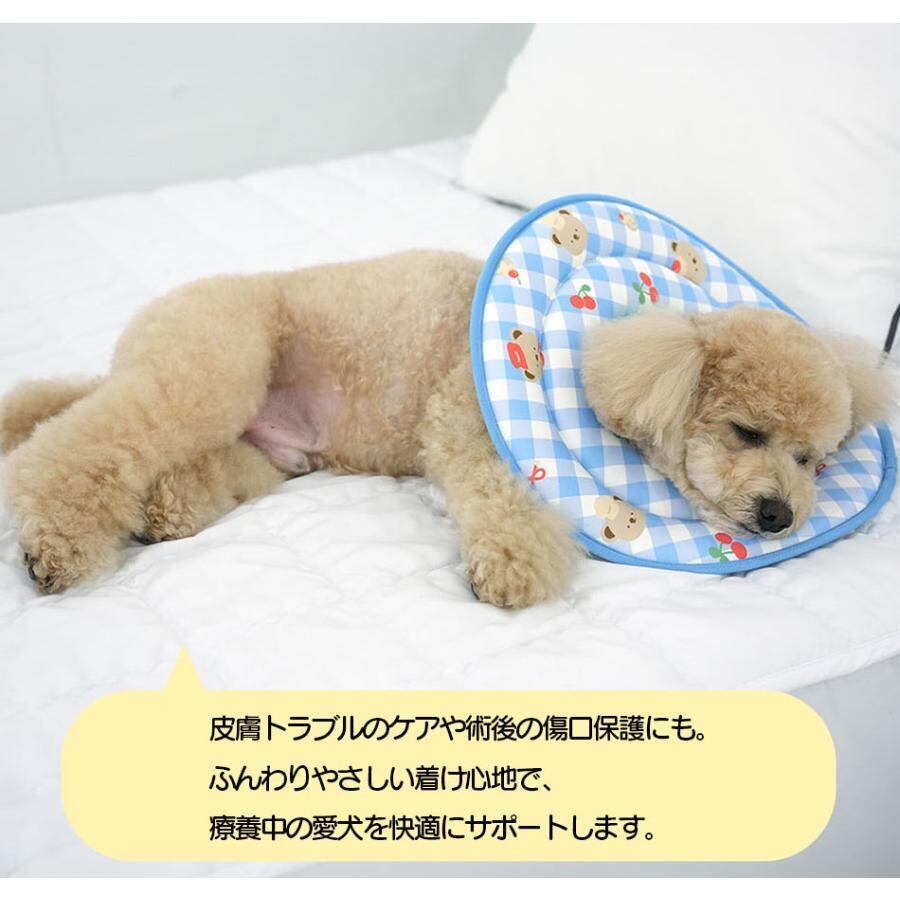 cool elizabeth collar L ~ XL / 犬 エリザベスカラー 夏 ひんやり 大型犬 中型犬 コットン クッション ソフト 軽量 接触冷感 傷なめ防止 犬用 ネコ ネックカラー クール 軽い 韓国 ペット用品