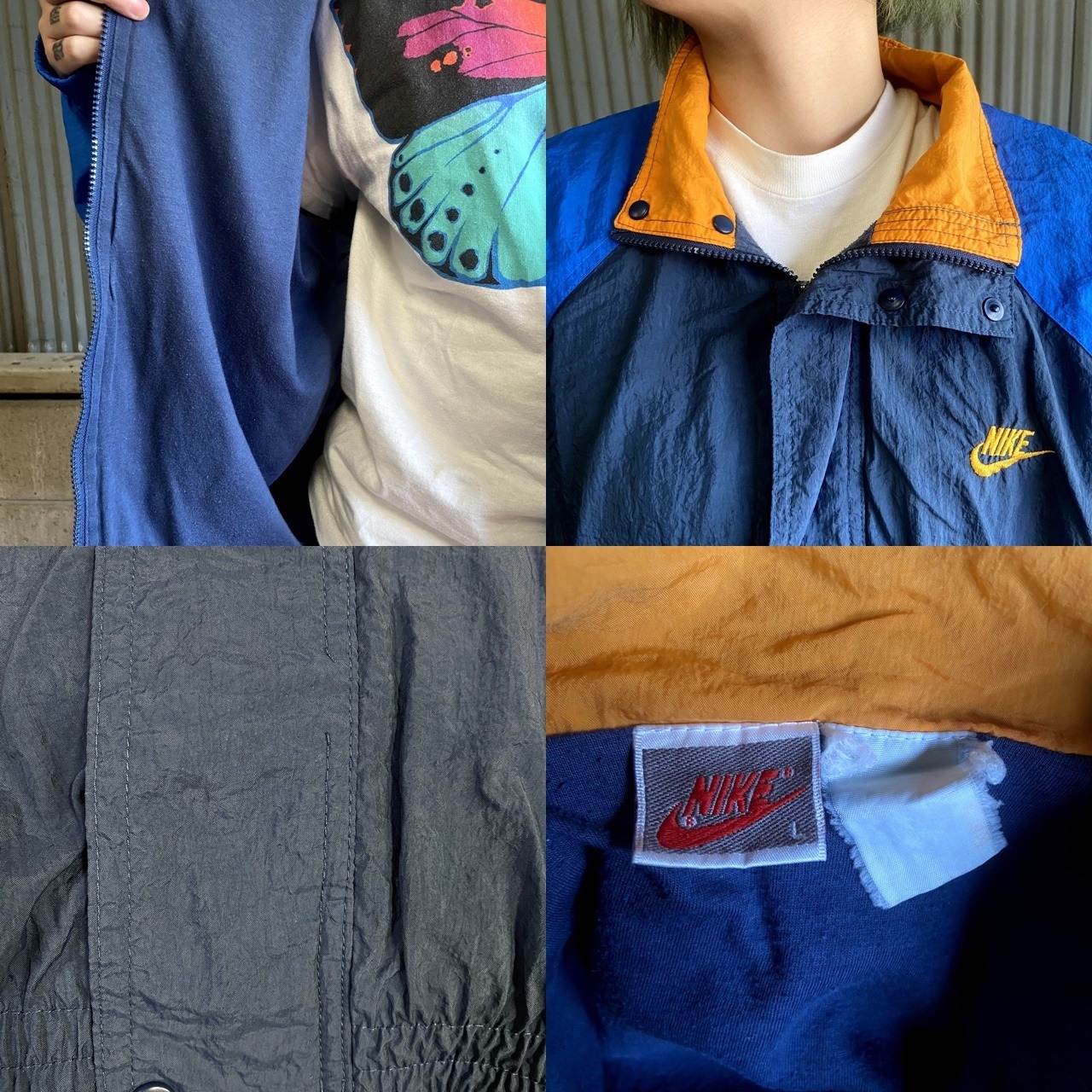 90年代 銀タグ NIKE ナイキ ナイロンジャケット メンズXL相当 古着 90s 