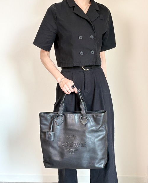 LOEWE ロエベ ハンドバッグ ブラック レザー 2way vintage ヴィンテージ オールド m3sbja