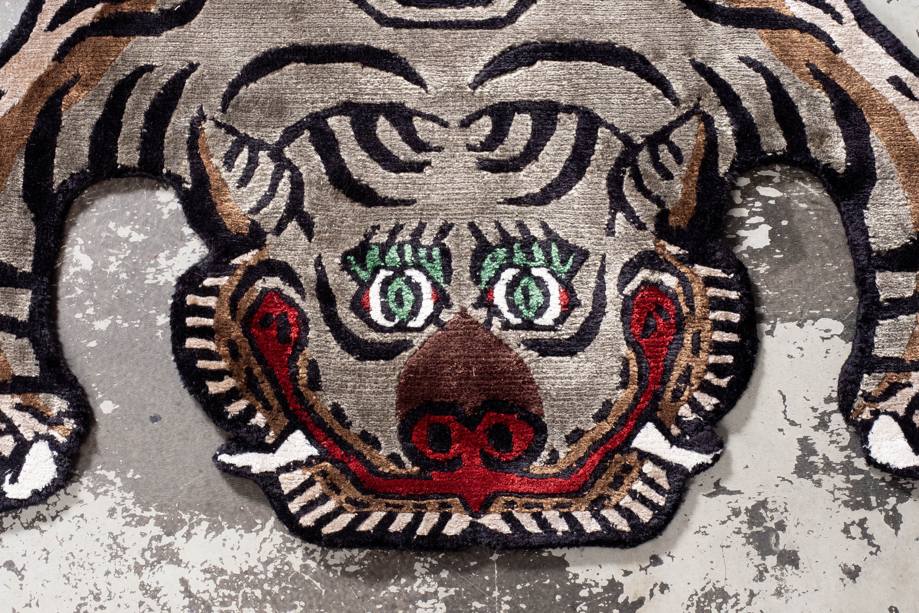 Tibetan Tiger Rug 《Sサイズ•シルク081》チベタンタイガーラグ