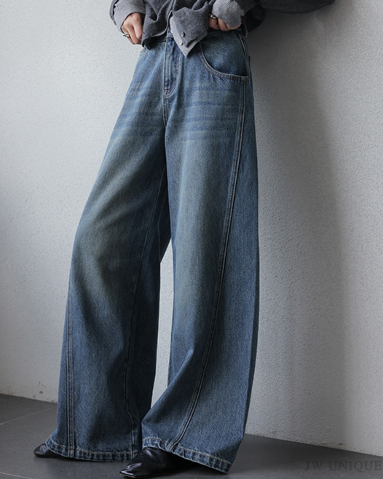 High waist wide leg Jeans T20114