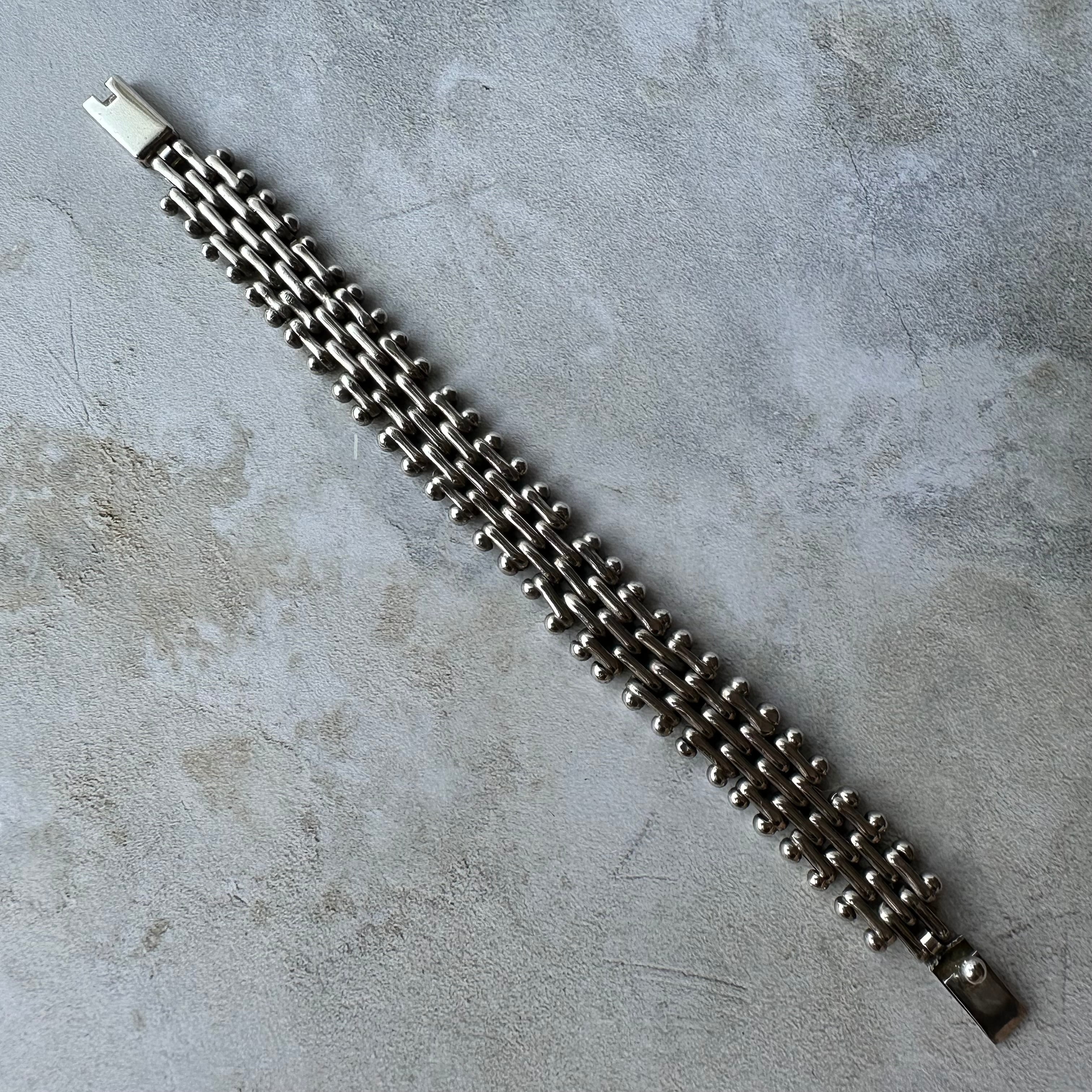 Vintage Heavy Link Bracelet Silver 925 Made in Mexico