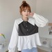 ✞ シャツブラウス大人女子☆スタンダードチェック柄トップス ロング レトロ スウィート ガーリー ステッチ ✞ゴスロリ SM ミリ 甘ロリ クラロリ 和ロリ エレガント 黒ロリ 姫ロリ 華ロリ BB-BB85330113798