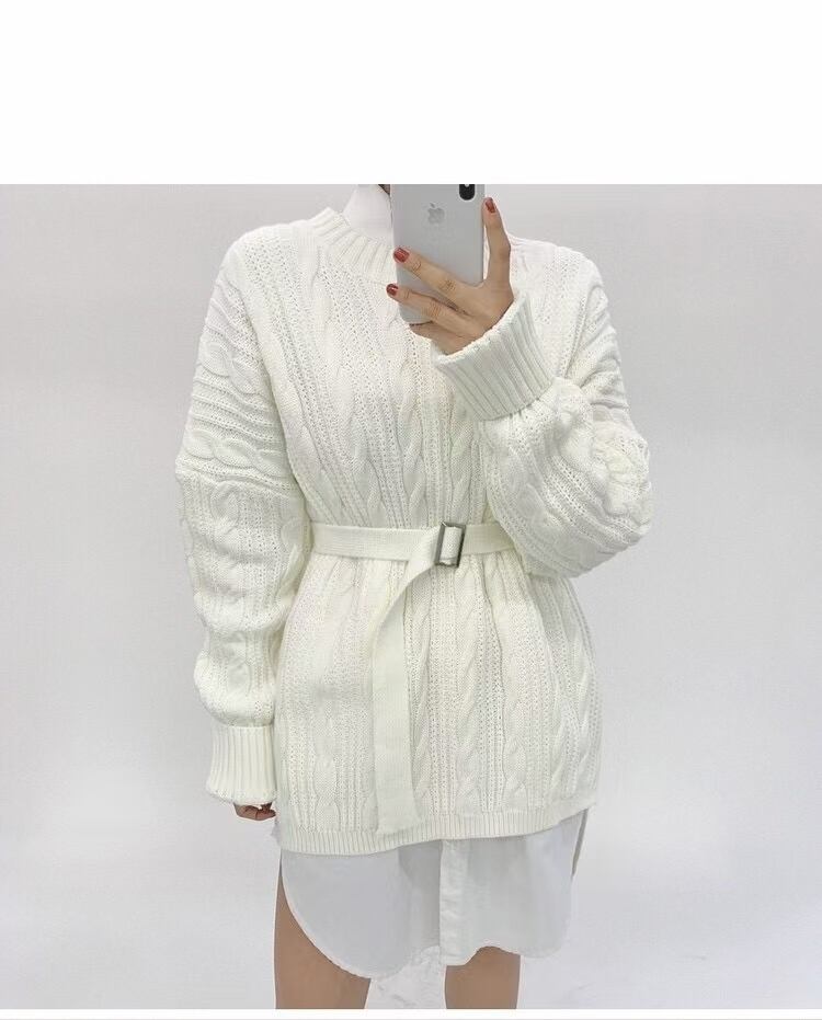 ベルト付き　ケーブル編みチュニック  AJ1079-D01