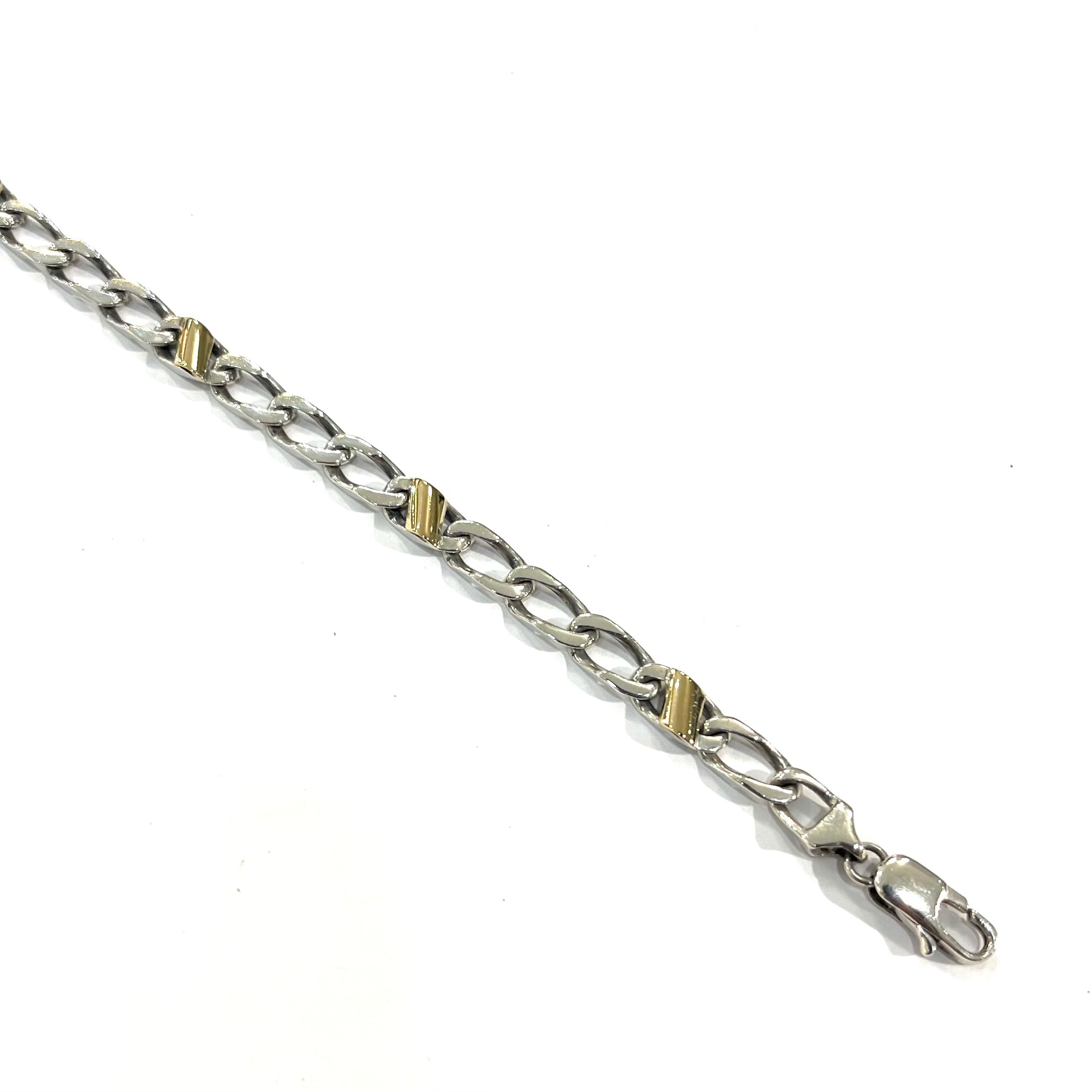 【ご予約】ビンテージ マルチストーンのゴールド仕上げシルバーブレスレット 艶感。18K コンビ 【TIFFANY&CO.】2685 コンビカラーブレスレット
