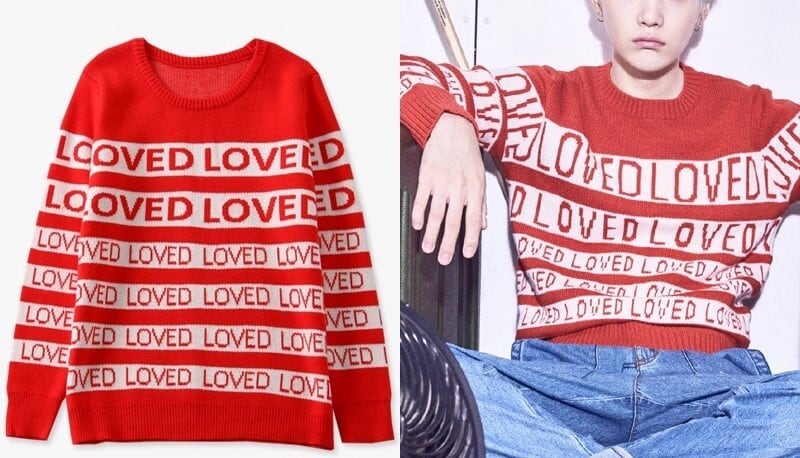 メンズ】ビビッドカラーLOVEDロゴニット BTS SUGA 着用 同 メンズ】ビビッドカラーLOVEDロゴニット BTS SUGA 着用 同