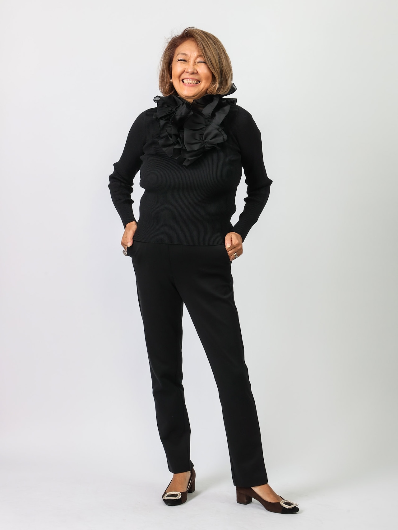 BEATRICE(ニット×シフォンオーガンジートップス)