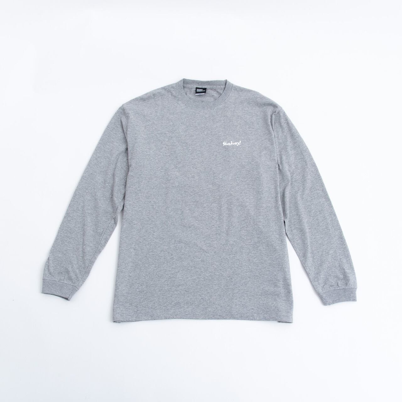 SHOEHURRY! SMALL LOGO COTTON LONG T-SHIRT(MIX GRAY/WHITE) | 綿素材長袖Tシャツ(ミックスグレー/ホワイト)