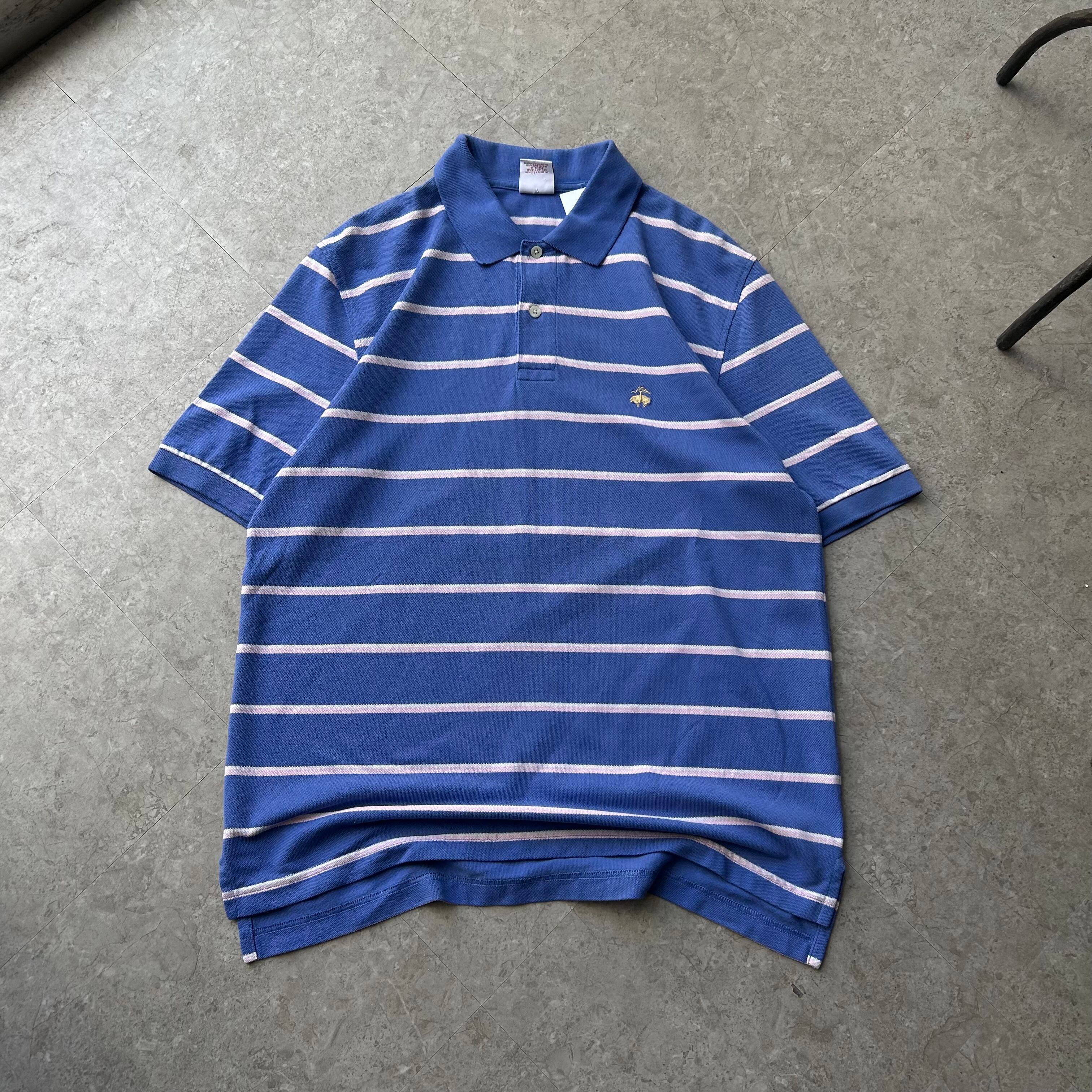 00s Brooks Brothers "Border Pattern" S/S polo shirt【仙台店】