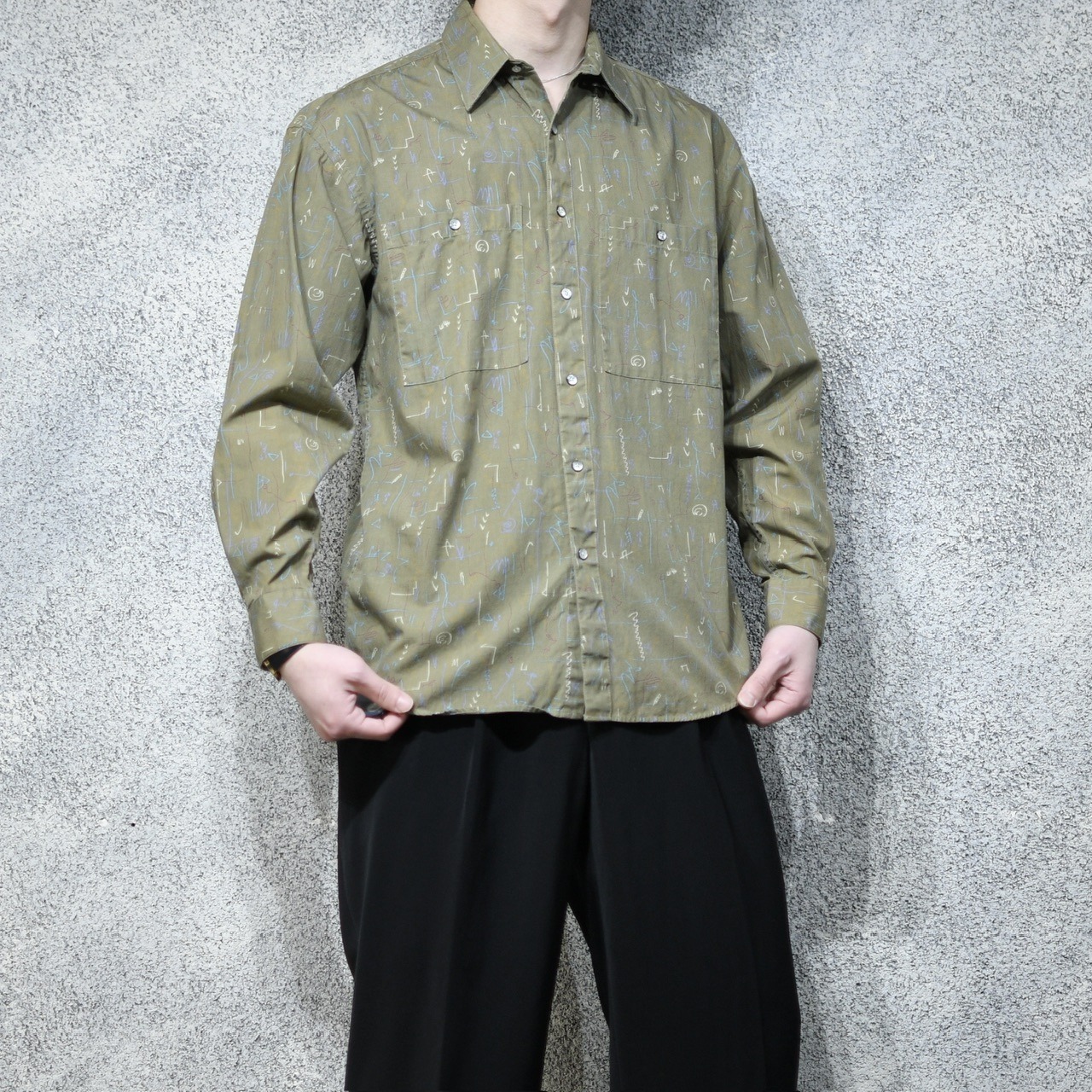 graffiti pattern shirt