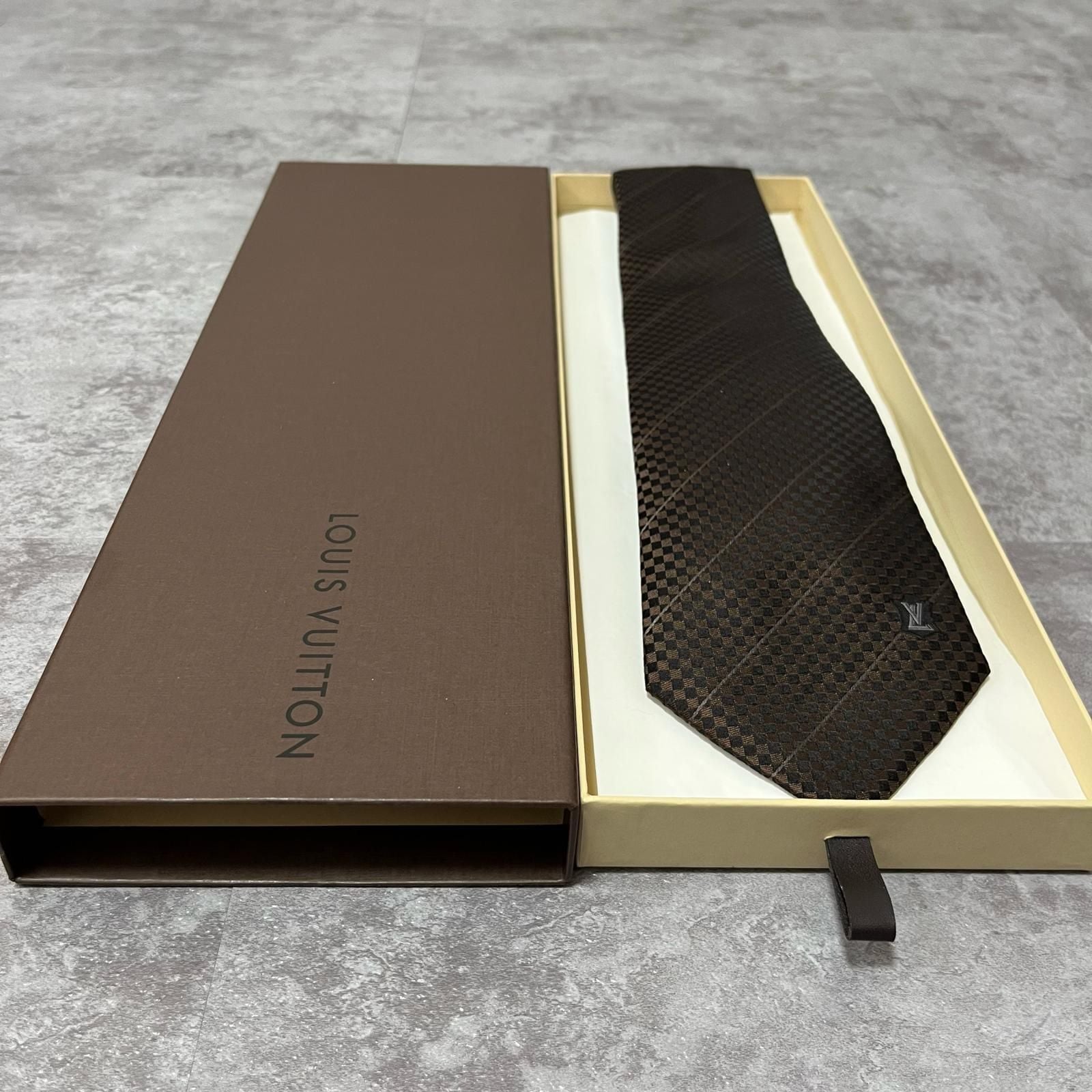 LOUIS VUITTON モノグラム柄レジメンタルタイ ルイヴィトン レジ