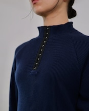 RITSUKO KARITA - Louise Hook Thermal Top :Navy|メタルフック/コットンサーマル/ユニセックス
