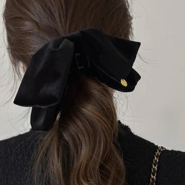 ベロア リボン ヘアクリップ 3412860