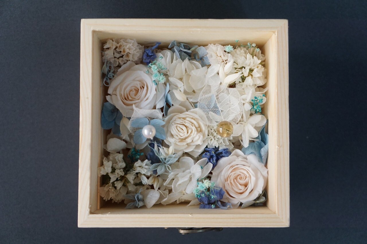 フラワージュエリーボックス ドライフラワータイプ 青ver | アトリエ