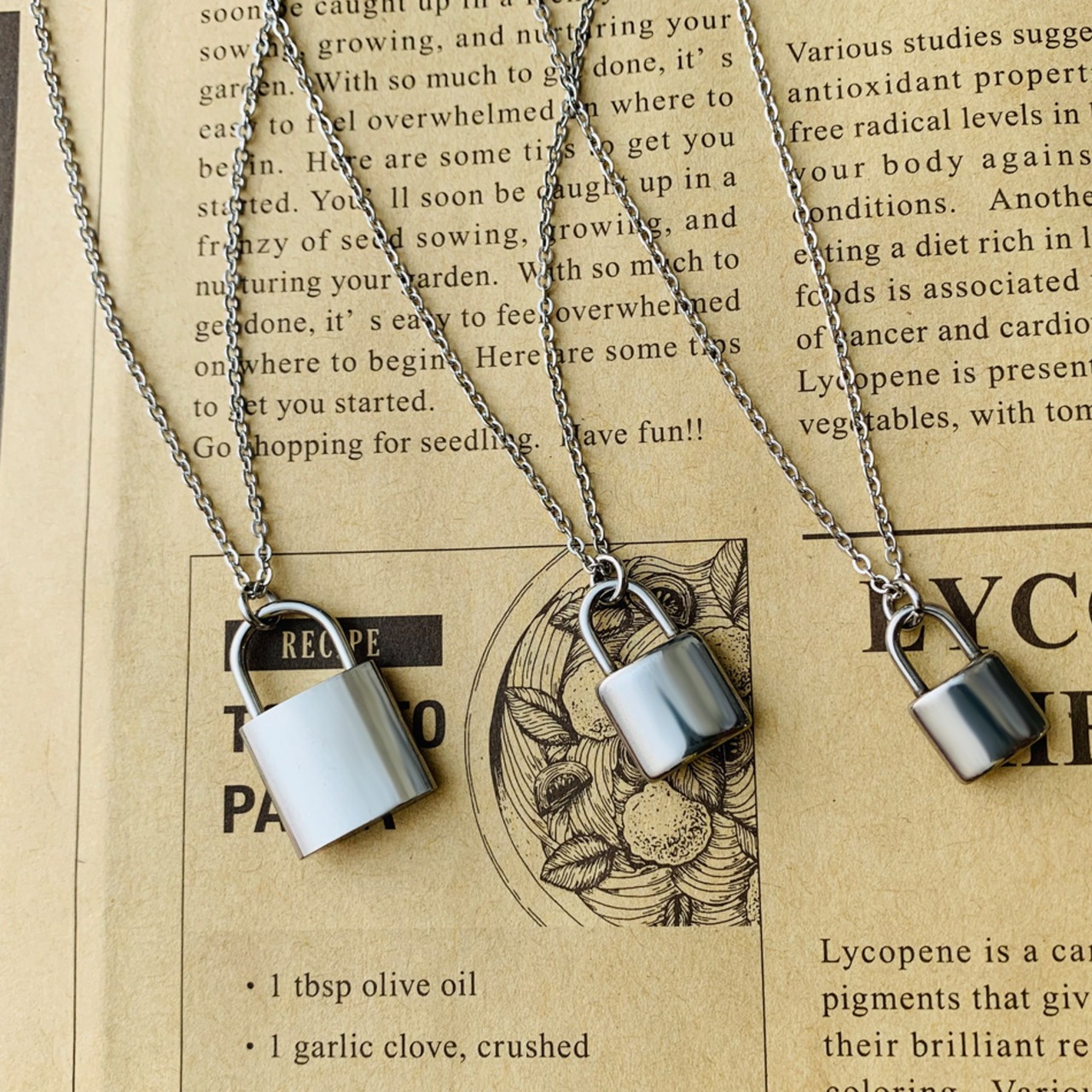 ステンレスパドロックネックレス（Lサイズ）