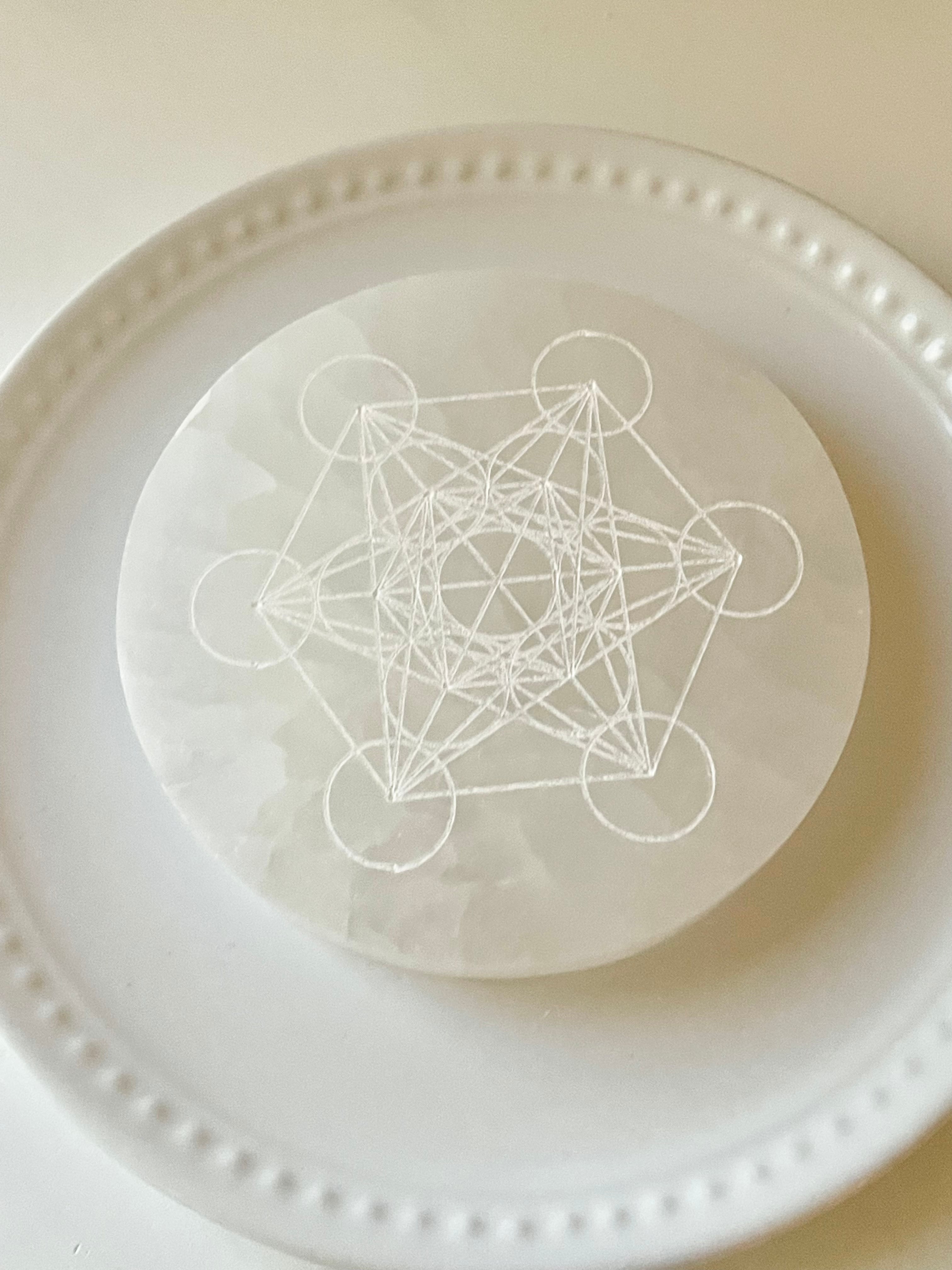 セレナイトプレート(メタトロンキューブ)8cm