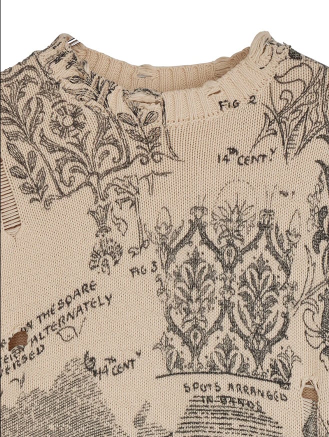 AMERI(Ladies)】UND VINTAGE LIKE HANDWRITING OVER KNIT | CLOAK&CO  