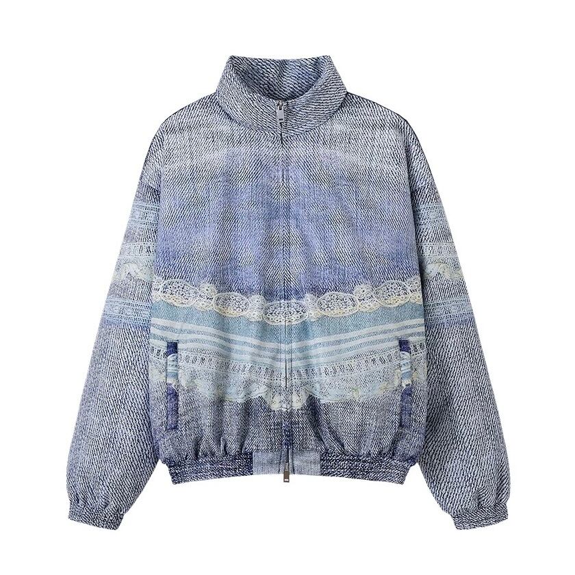 CONP] Lace Denim Quilted Cotton Jacket | BYORI