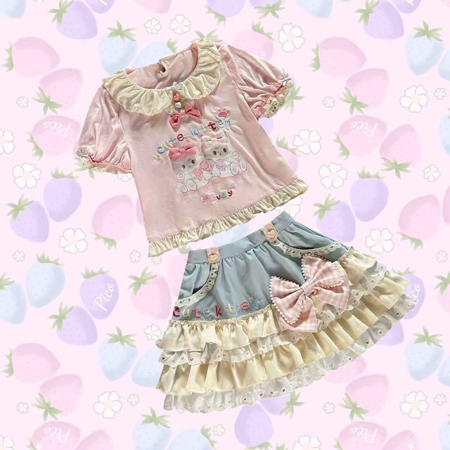 【Pico即納♡】size120.130 ボリュームフリルりぼんセットアップ
