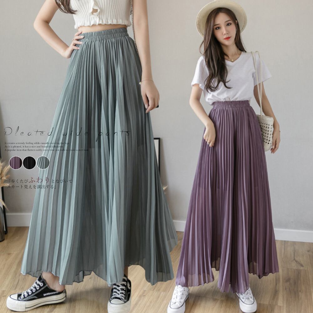 ☆新品未使用タグ付☆プリーツガウチョパンツ・黒☆ アナイ 