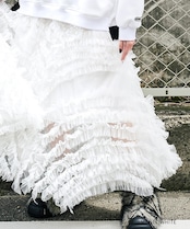 チュールフリルフレアスカート (WHITE) CQ-47020