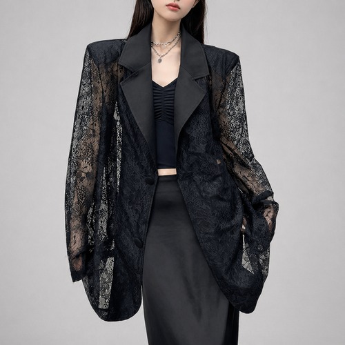 sheer lace over jacket / l0449