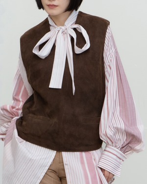 1960-70s suede × knit vest