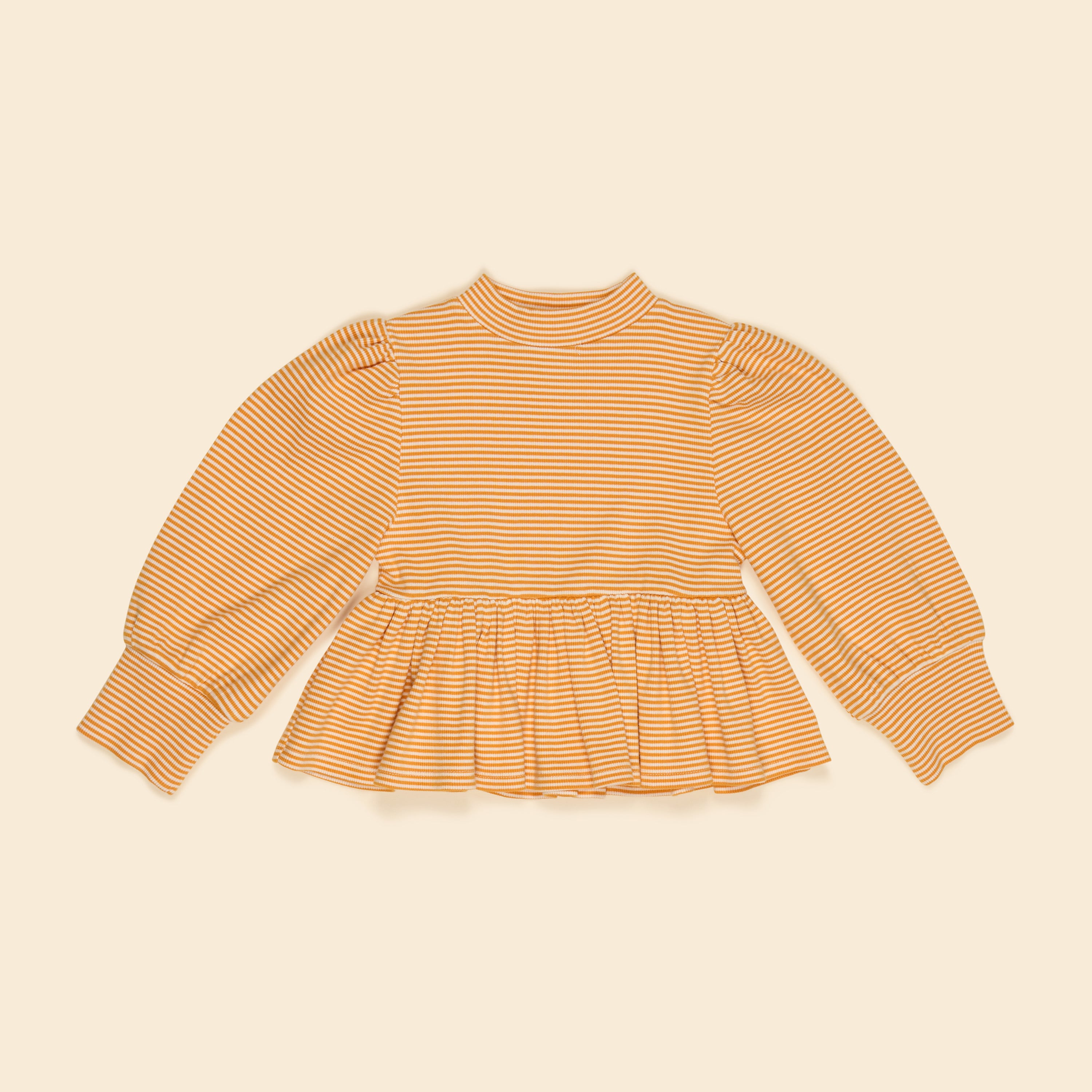 【APOLINA】26 FW Mya Peplum Jersey Top - Tent Stripe
