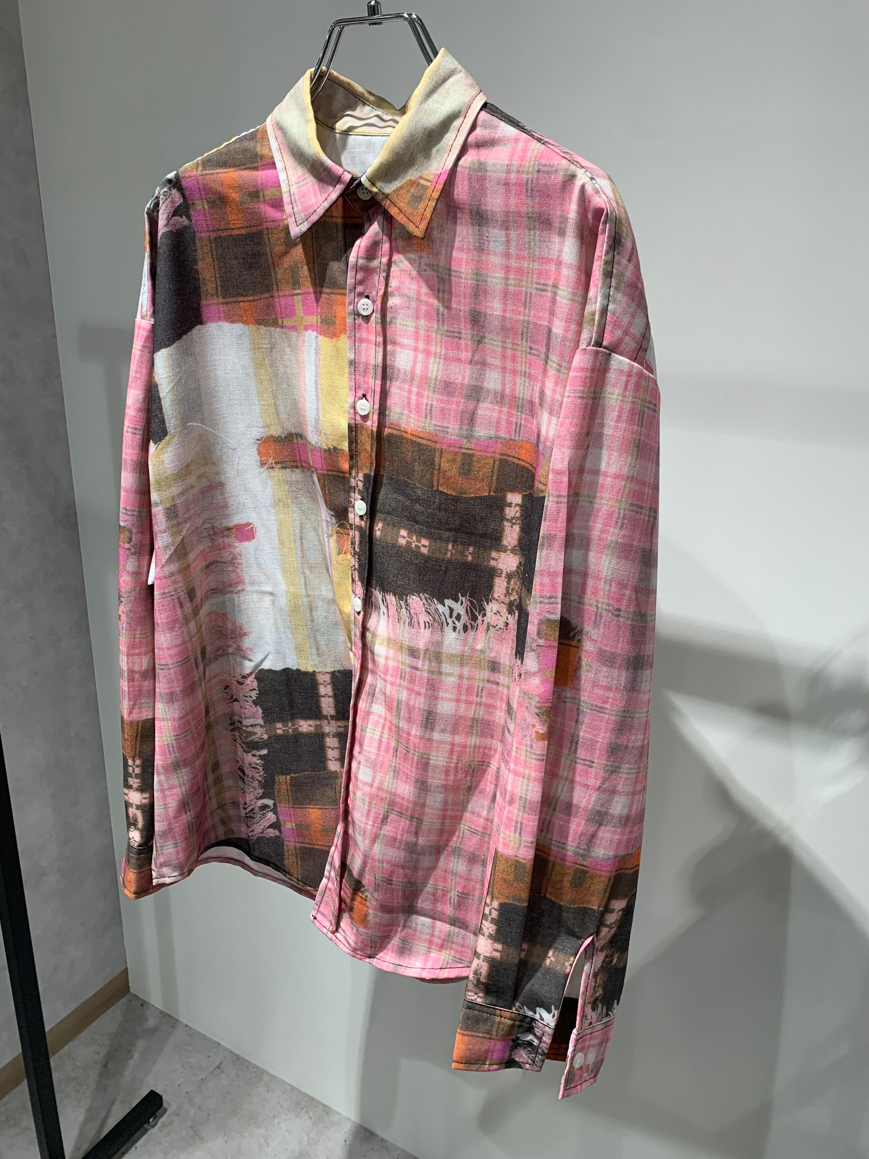 check loose silhouette shirt