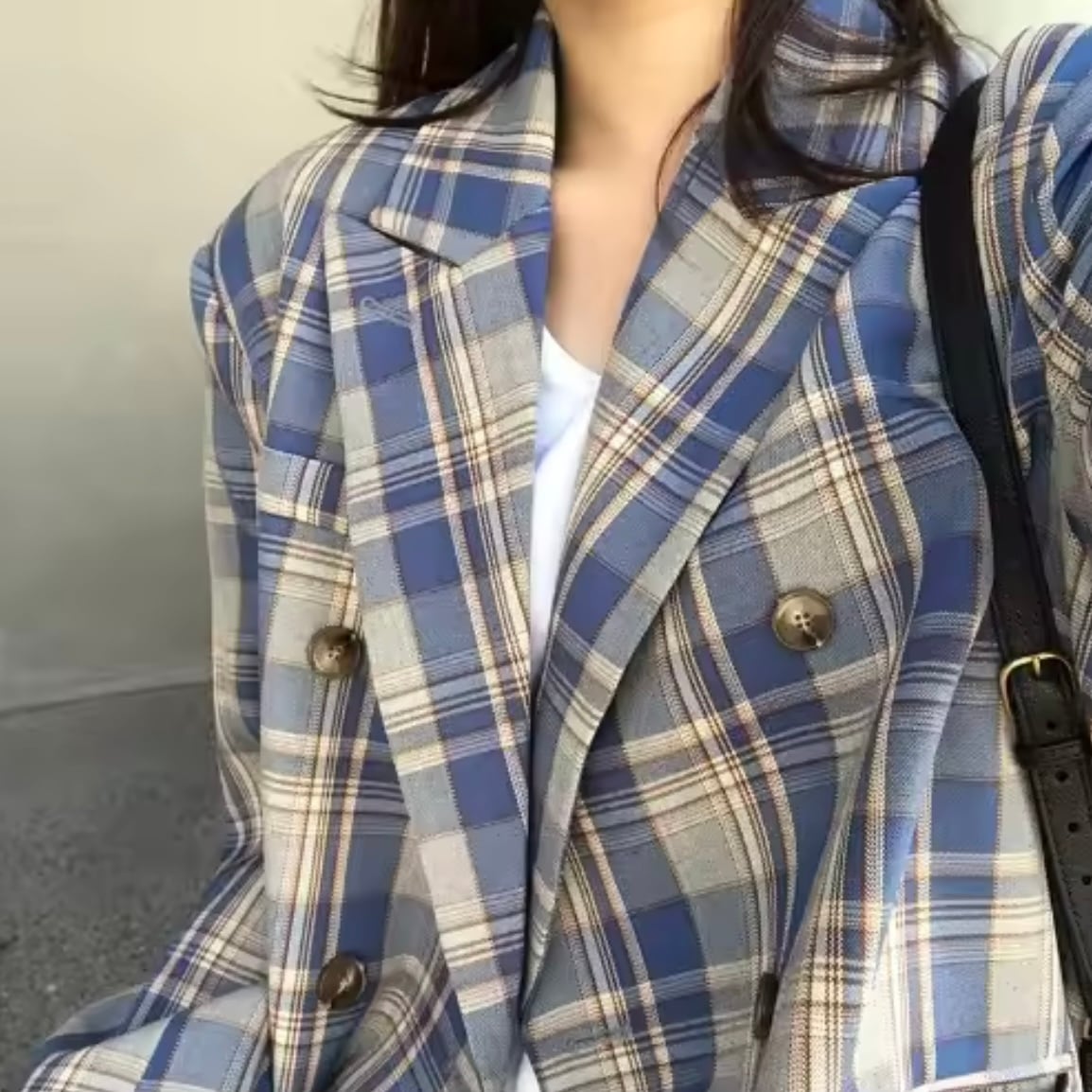 classical check big jacket