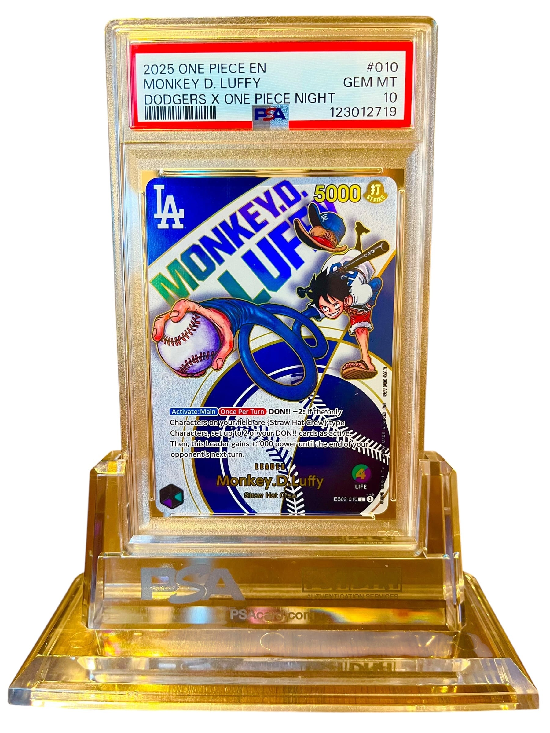 PSA10】ドジャース記念ルフィ(EB02-010)超希少 ワンピースカード 鑑定