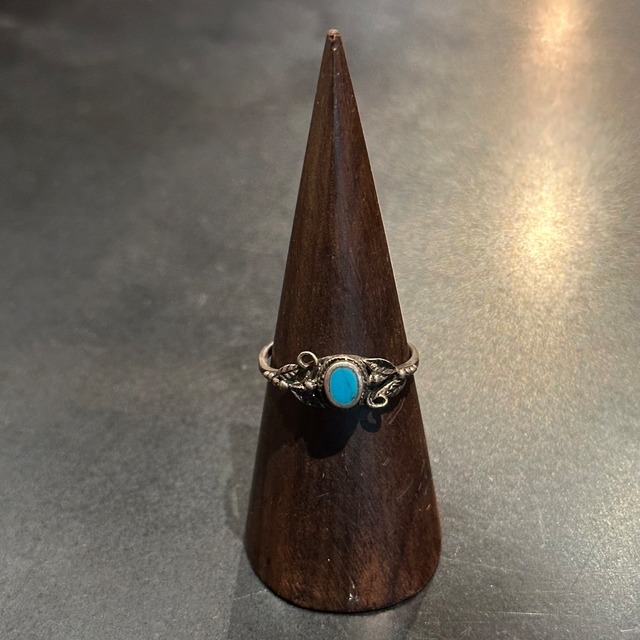 SILVER925 INDIAN JEWELRY TURQUOISE STONE TRADITIONAL DESIGN RING 