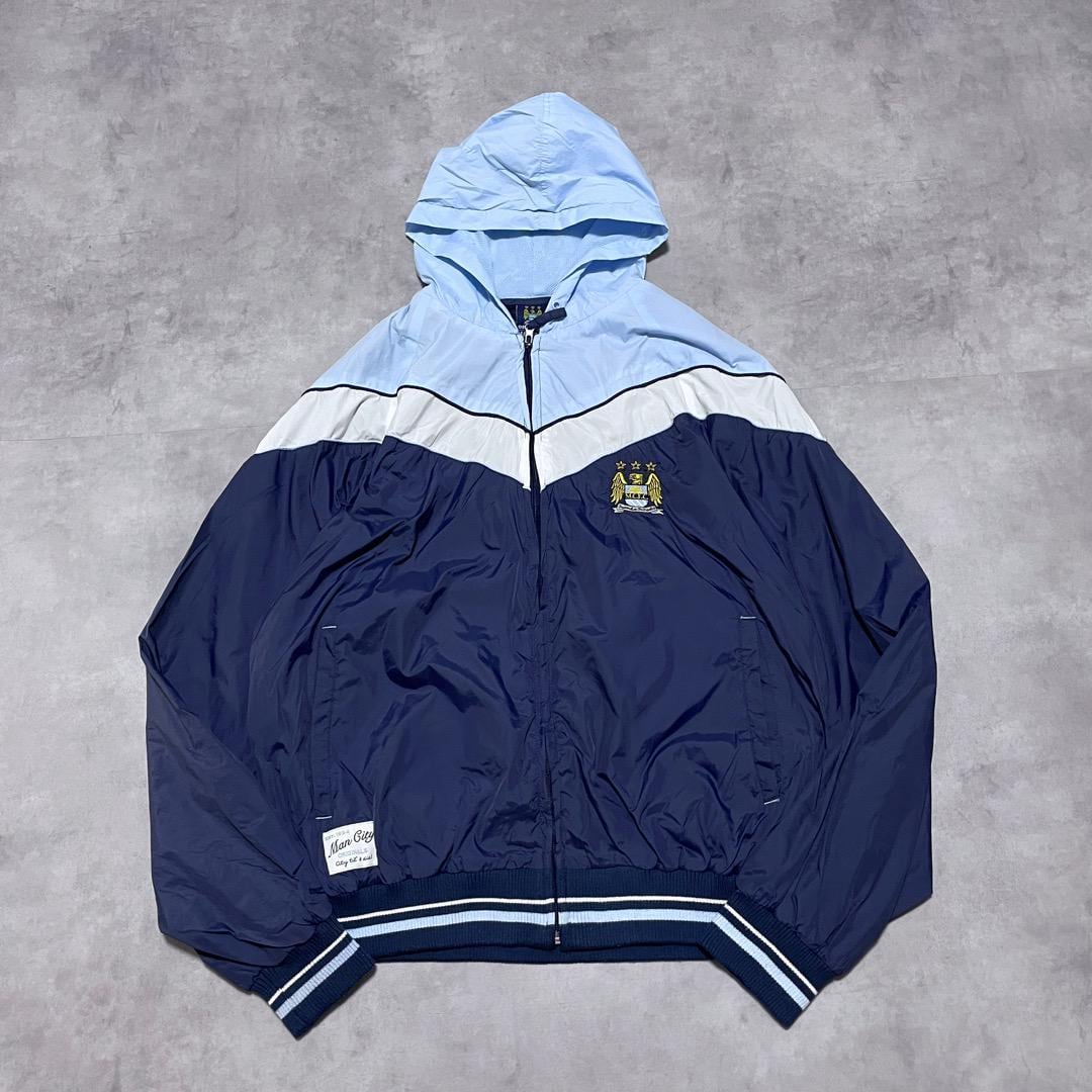 マンチェスターシティ ジャケット パーカー サッカー 古着 XL 紺 16135
