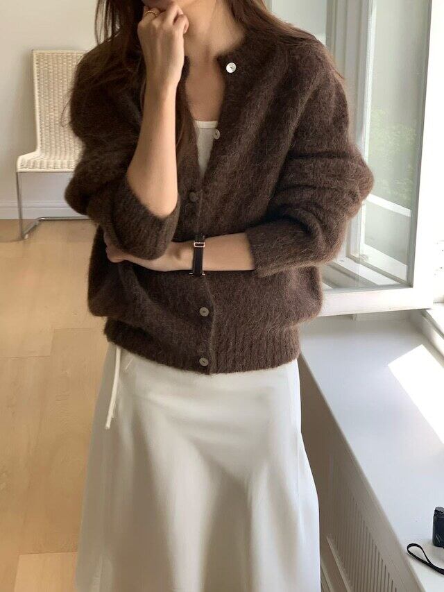 (予約) verveine / Lucy alpaca whole garment cardigan / 3color