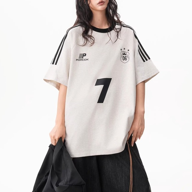 ナンバリングルーズフォルムラインTシャツ 4col   R01929