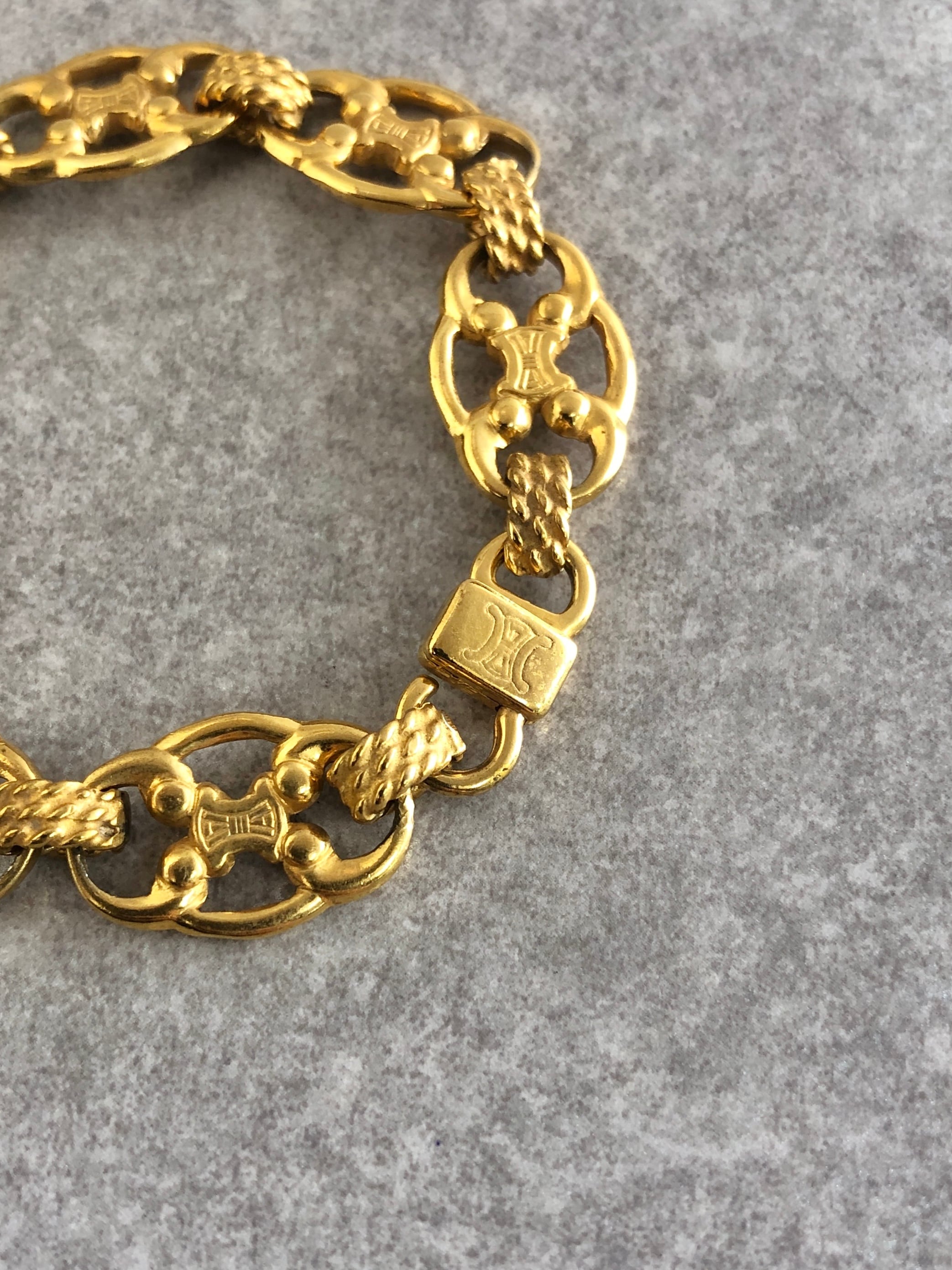 CELINE セリーヌ ブレスレット ゴールド ブラゾン vintage