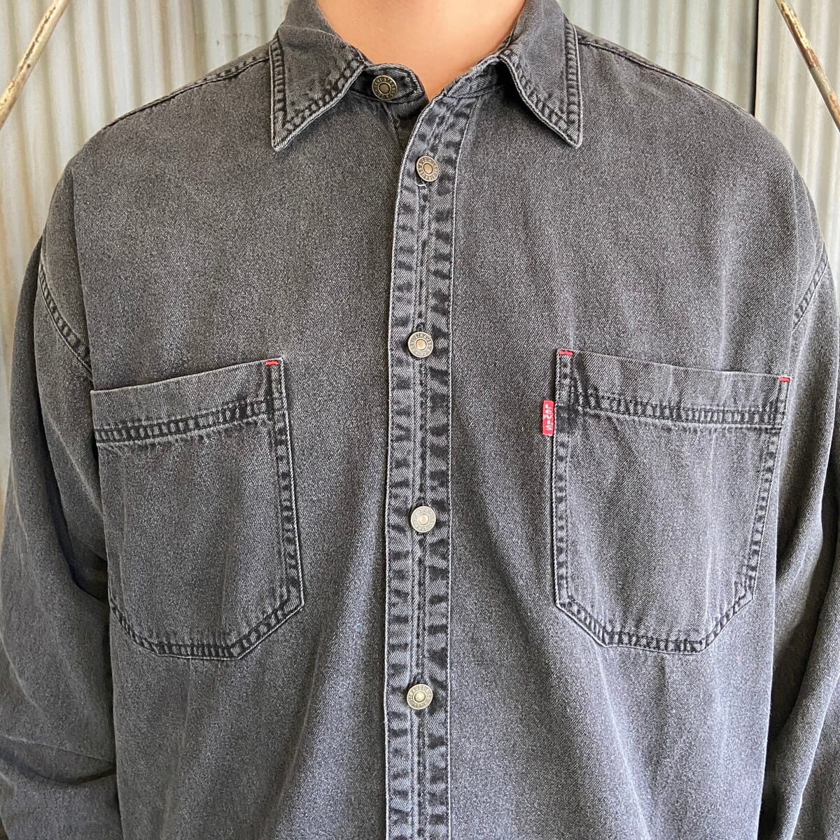 90年代 Levi's リーバイス 長袖ブラックデニムシャツ メンズL 90年代 Levi's リーバイス 長袖ブラックデニムシャツ メンズL