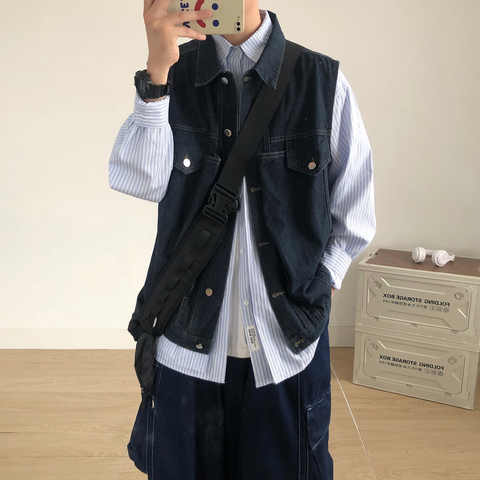 RICHMAN多ポケット付デニムミリタリーベスト | mblueshop