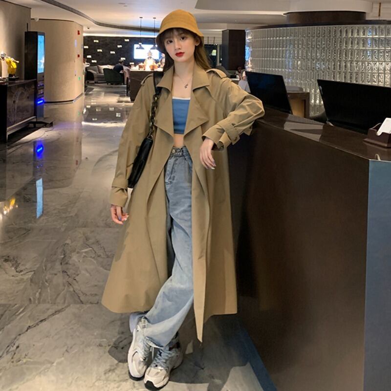 カラーレディースレッド薄手カジュアルジャケット ロング YY-ファッション86159095889