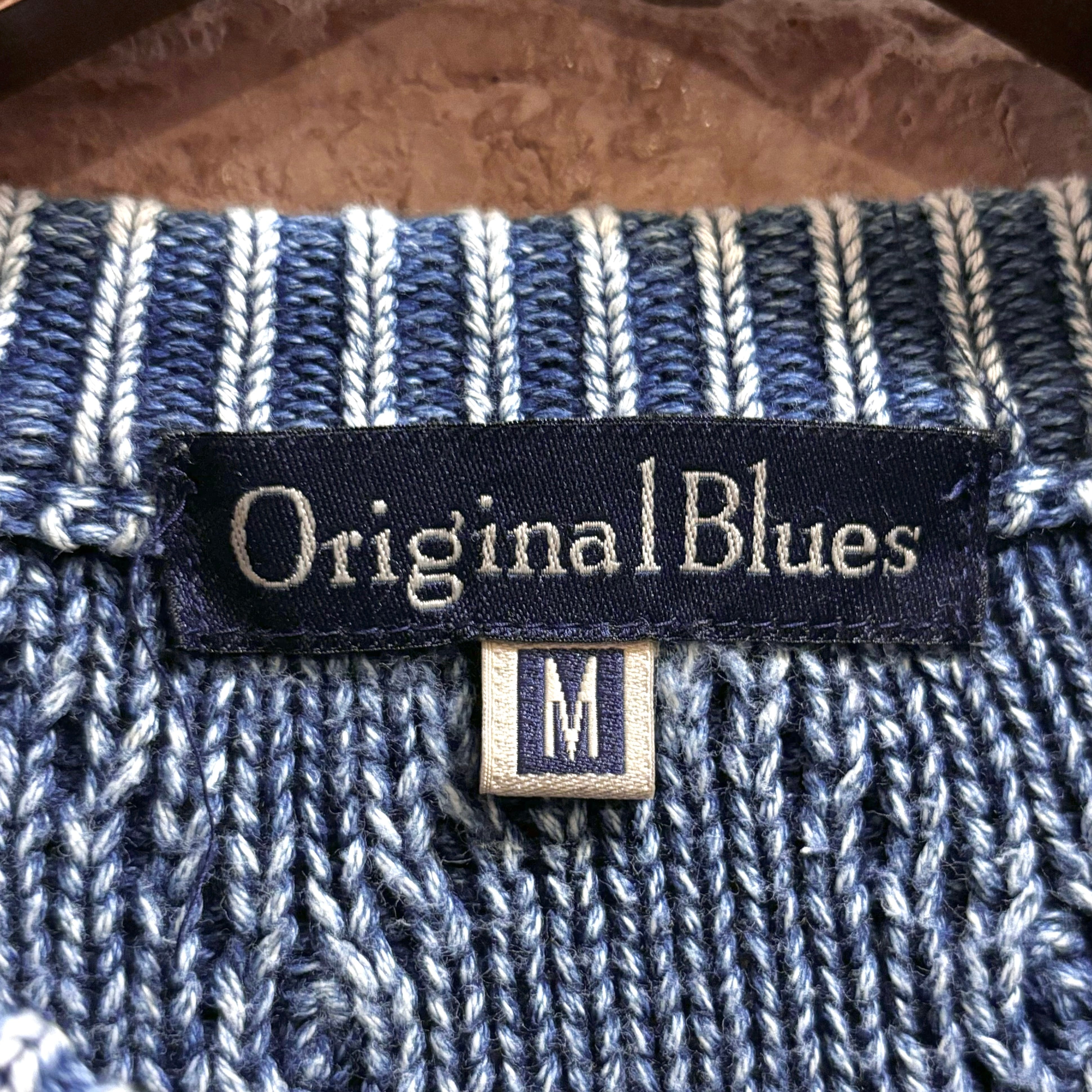 Original Blues インディゴコットン クールネックニット イングランド 