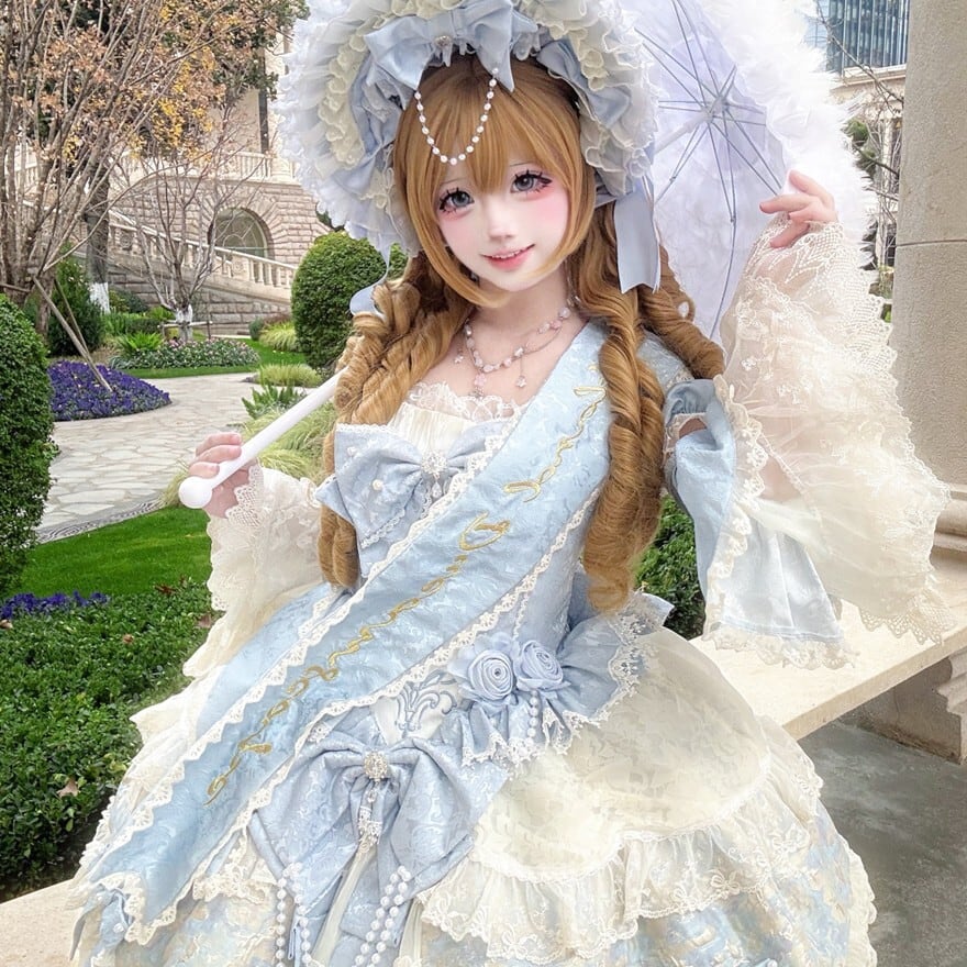 お姫様ブルーの甘ロリセットアップワンピ フルコーデセット｜4月16日