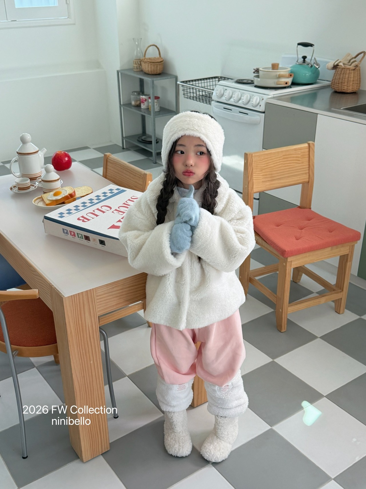 ニニベロ / ninibello / プチリボンジョガーパンツ / 韓国子供服 / キッズ / 26winter〖取寄〗*XS~XXL*