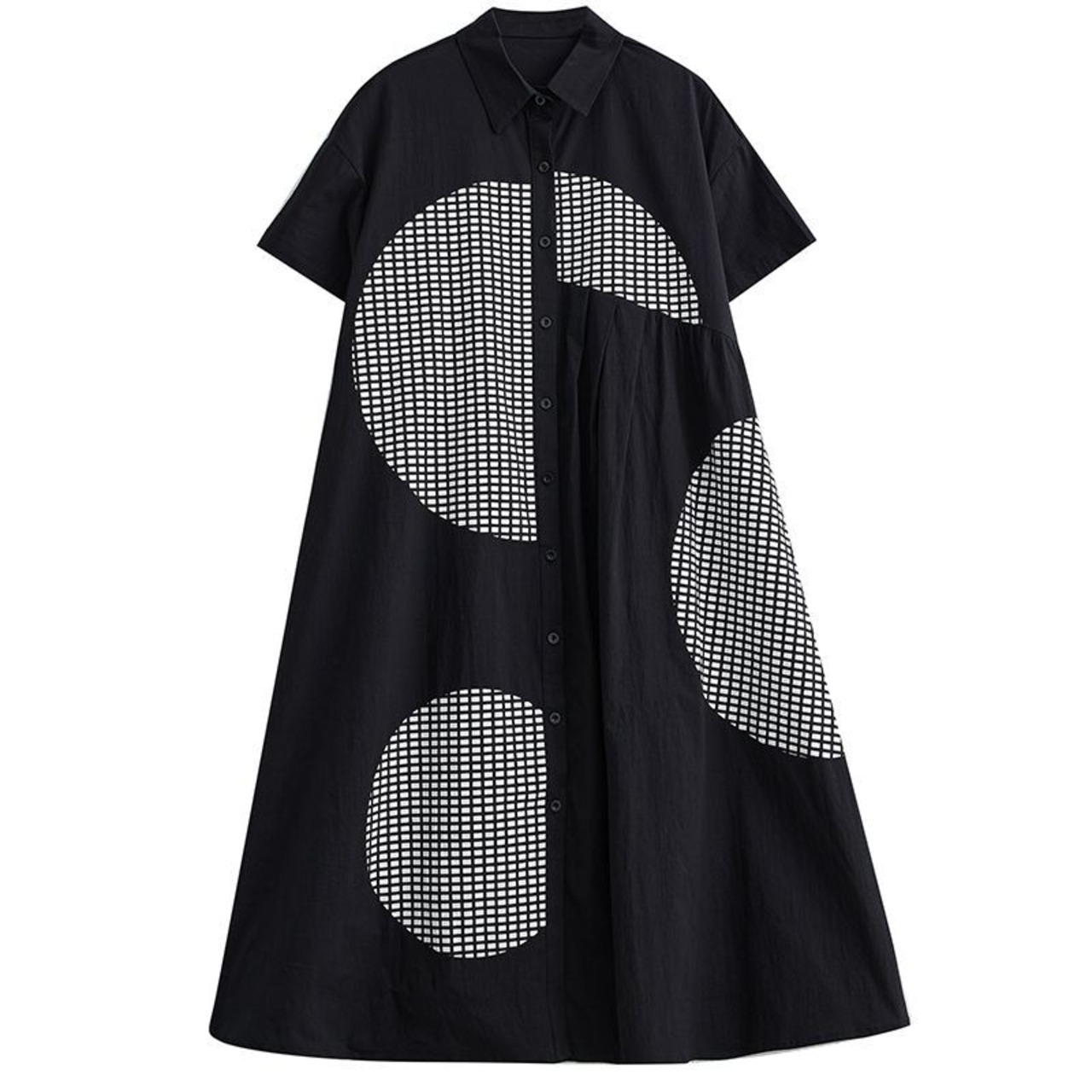 グリッド サークル柄 ワンピース  30111