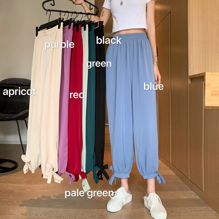 パンツ レディースサマー薄手ウェストブラックカジュアルハイウェスト 夏物 ショーツ ブルマー シルク 1号婦人96768824745