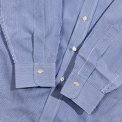 Brooks Brothers ブルックスブラザーズ  SLIM FIT ストライプ BD ボタンダウン 長袖 ワイシャツ ドレスシャツ 15 1/2-31 /ブルー系 メンズ  ノンアイロン