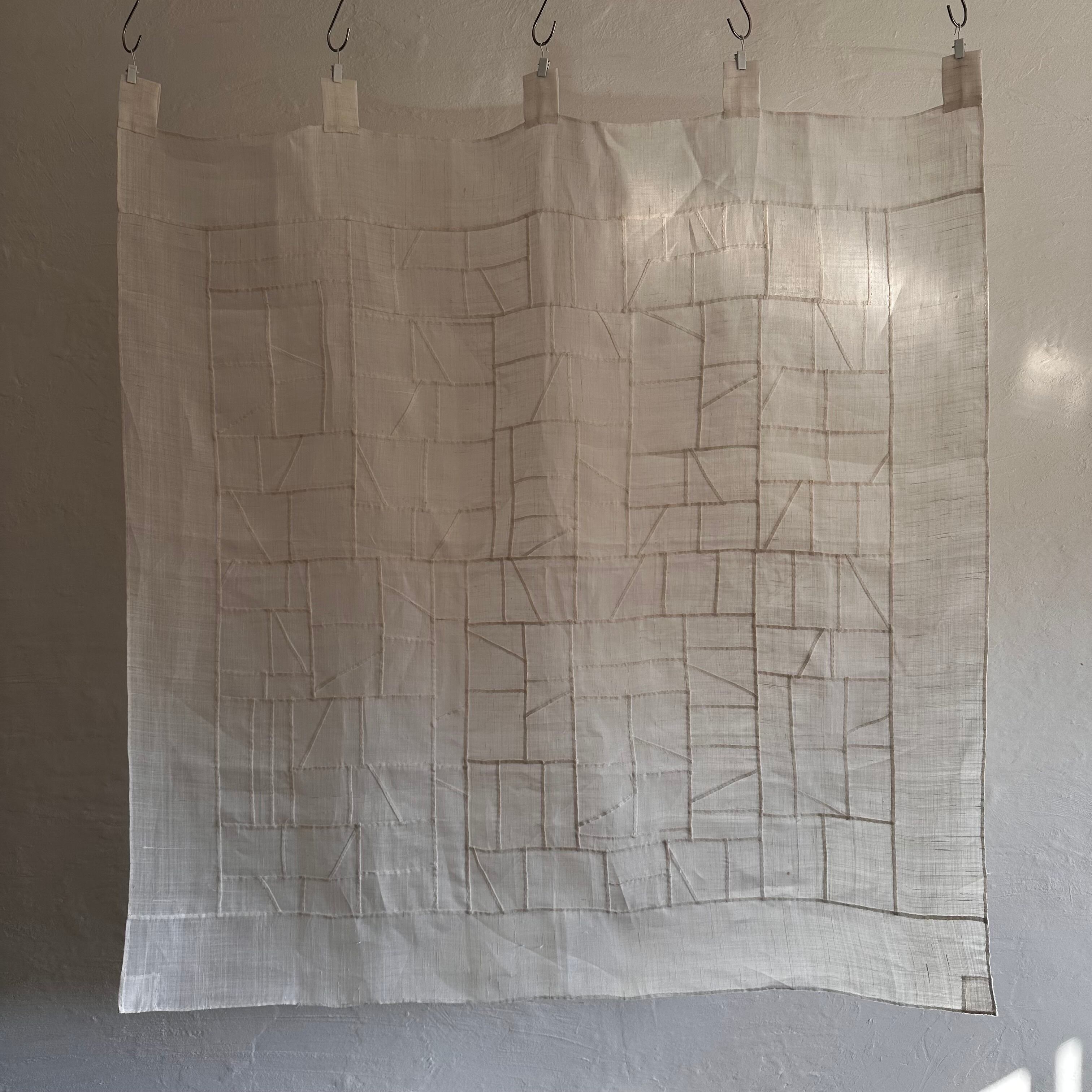 新しいポジャギ(白) 正方形100×100 | Pay ID