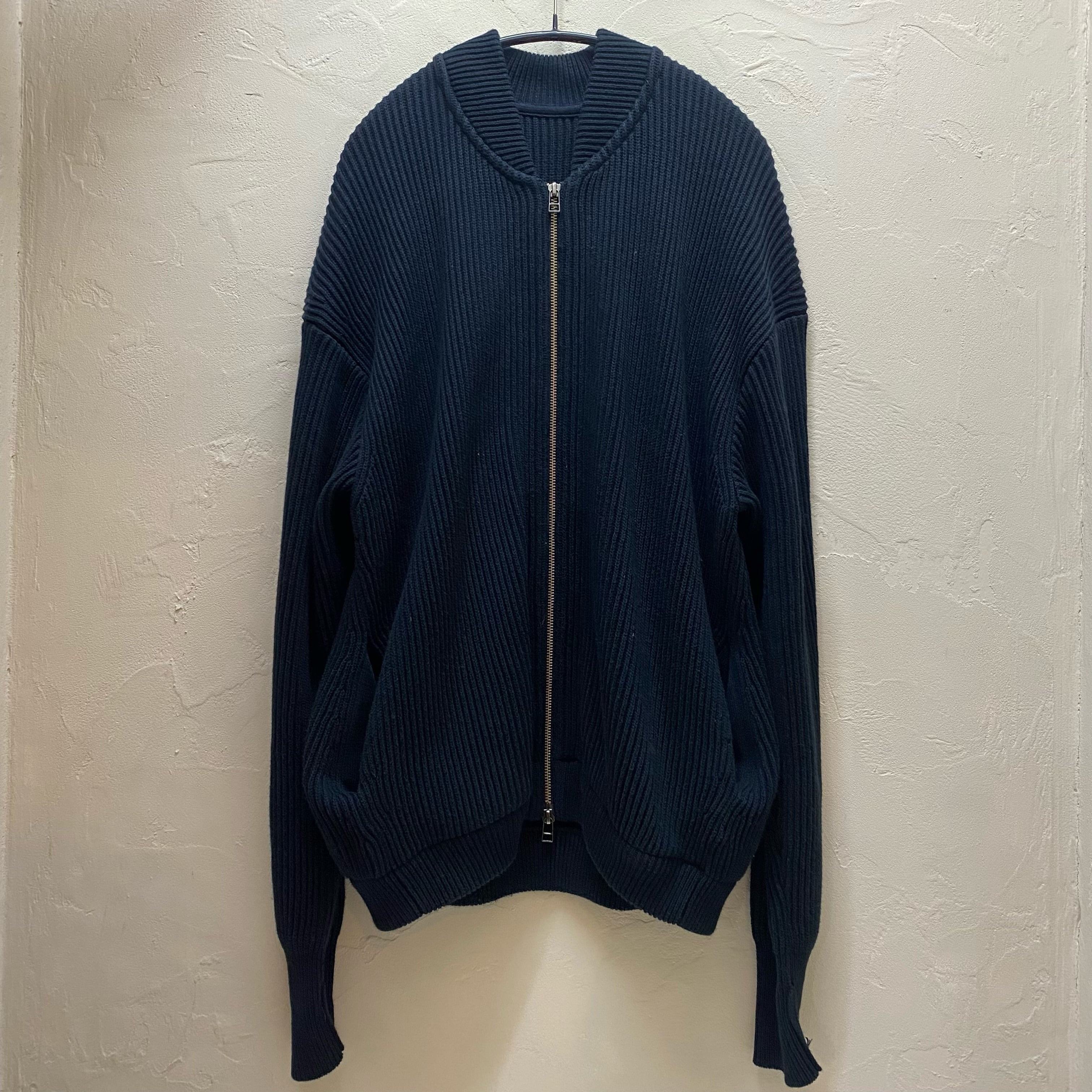 crepuscule クレプスキュール RIB STITCH ZIP CARDIGAN 1 ネイビー  