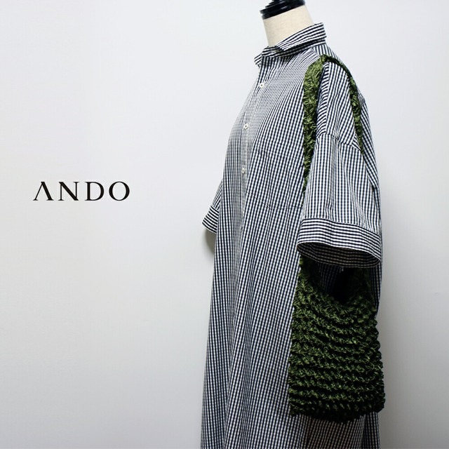 ［ネコポスOK］ ANDO CROSSBODY BAG（ クロスボディ バッグ ）【 三浦絞り 豊後絞り エコバッグ サブバッグ コンパクト 肩掛けショルダータイプ 京都 老舗 帯あげ アンドウ株式会社】