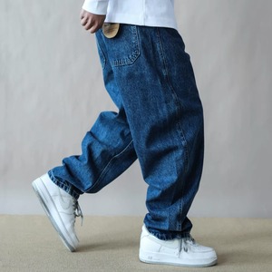 Vintage wash wide denim pants 1364