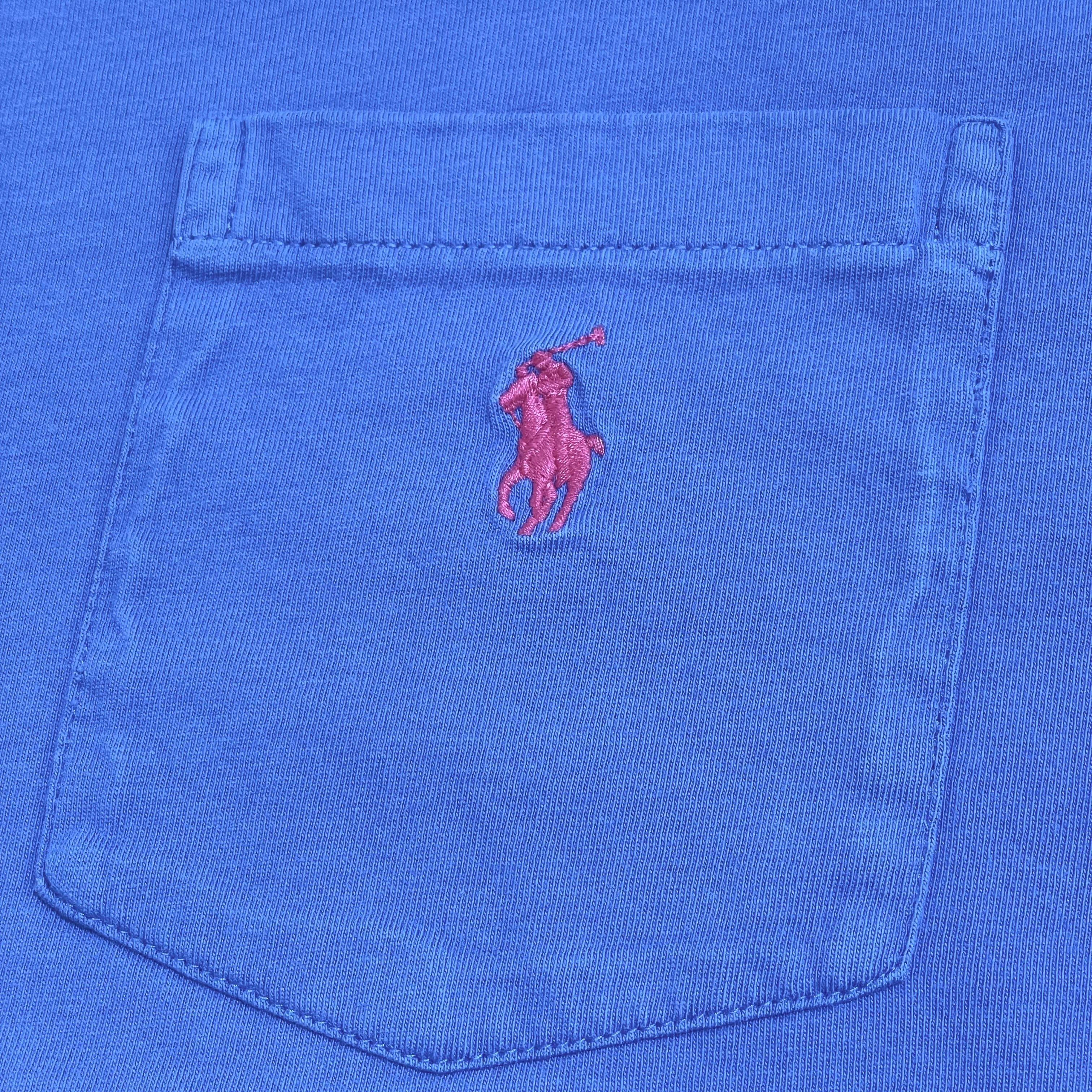 ラルフローレン 刺繍ロゴ BDシャツ 水色 M ビッグシルエット